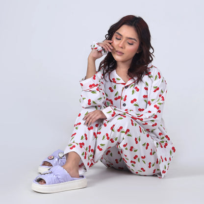 WHITE CHERRIES PJ SET