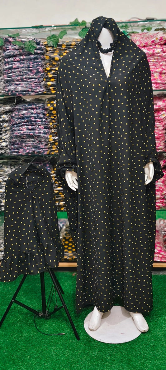 Black Floral Namaz Chadar