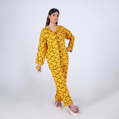 YELLOW SHARP PJ SET